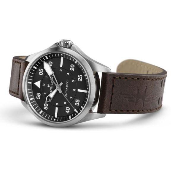Montre Hamilton Khaki Aviation Pilot Auto 39mm Cadran Noir
