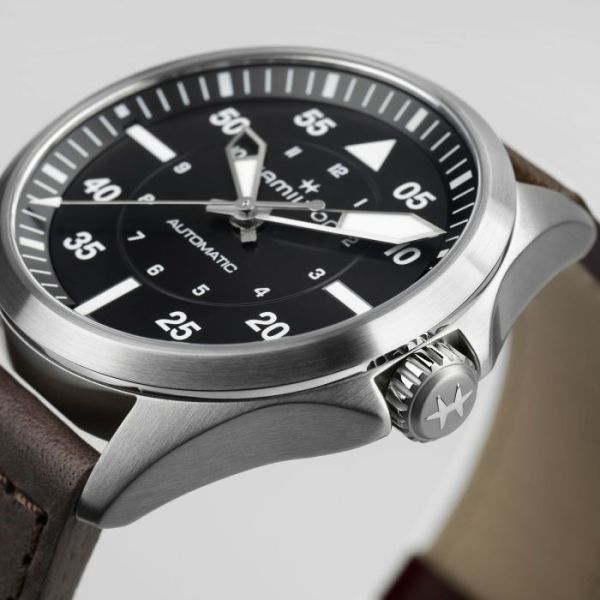 Montre Hamilton Khaki Aviation Pilot Auto 39mm Cadran Noir