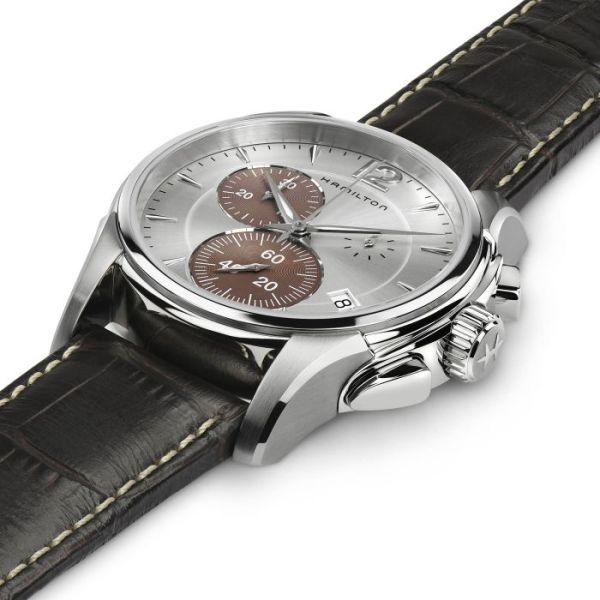Montre Hamilton Jazzmaster Chrono Quartz Cadran Argenté