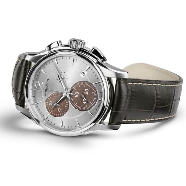 Montre Hamilton Jazzmaster Chrono Quartz Cadran Argenté