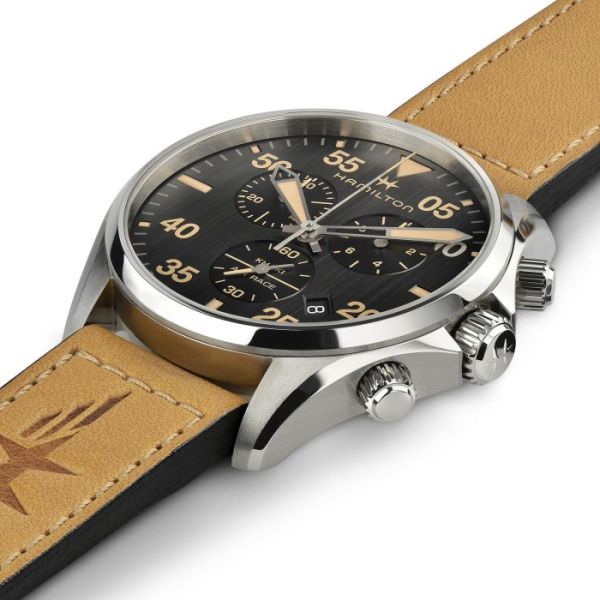 Montre Hamilton Khaki Aviation Khaki Pilot Chrono Quartz Cadran Noir
