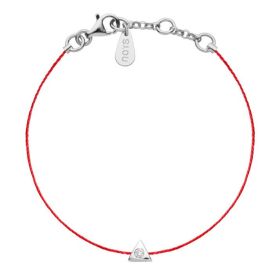 Bracelet Redline NOIS TRIANGLE 1 Diamant 0.05 ct argent fil rouge