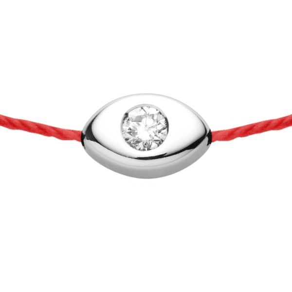Bracelet Redline NOIS EYES 1 Diamant 0.05 ct argent fil rouge