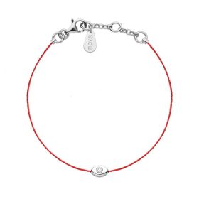 Bracelet Redline NOIS EYES 1 Diamant 0.05 ct argent fil rouge