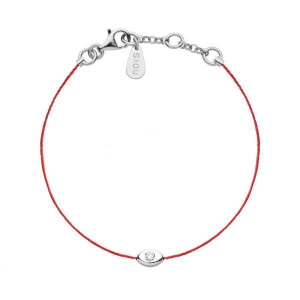 Bracelet Redline NOIS EYES 1 Diamant 0.05 ct argent fil rouge