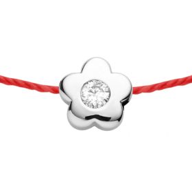 Bracelet Redline NOIS FLEUR 1 Diamant 0.05 ct argent fil rouge