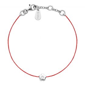 Bracelet Redline NOIS FLEUR 1 Diamant 0.05 ct argent fil rouge