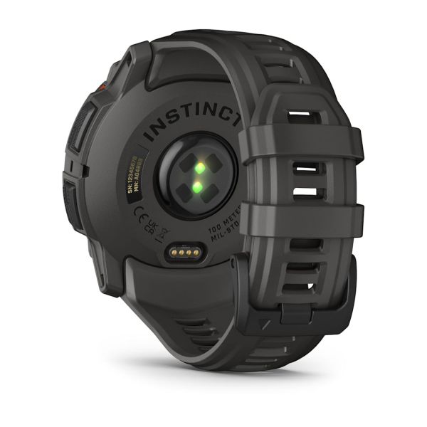 Montre Garmin Instinct 3 - 50mm SOLAR Noir Bracelet Silicone Gris Charbon