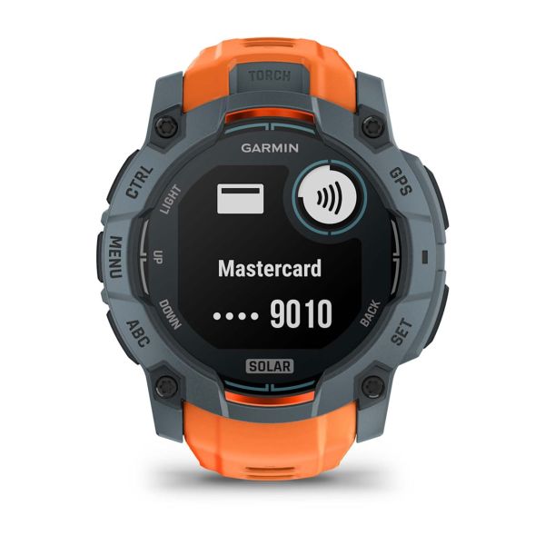 Montre Garmin Instinct 3 - 50mm SOLAR Bleu Crépuscule Bracelet Silicone Orange
