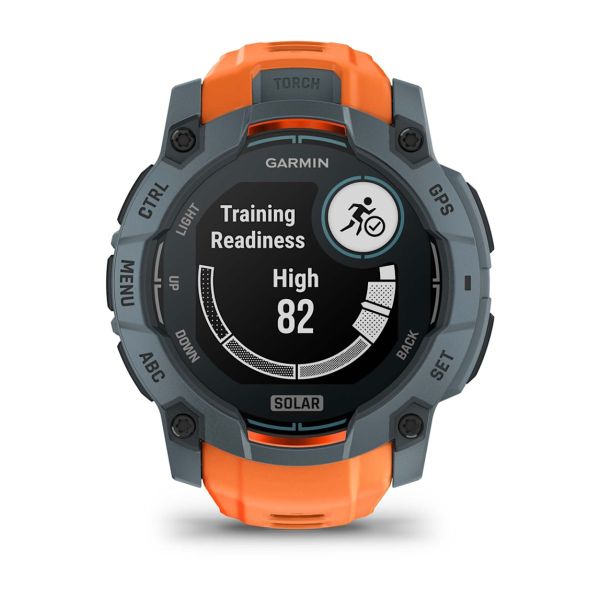 Montre Garmin Instinct 3 - 50mm SOLAR Bleu Crépuscule Bracelet Silicone Orange