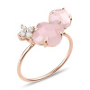 Bague Morganne Bello Bouquet Or Rose Opale Quartz Rose Diamants