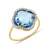 Bague Morganne Bello Victoria Diamant Or Jaune Topaze Swiss Blue Diamants
