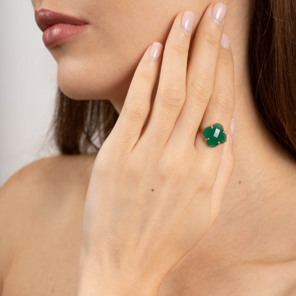 Bague Morganne Bello Victoria Or Jaune Agate Verte