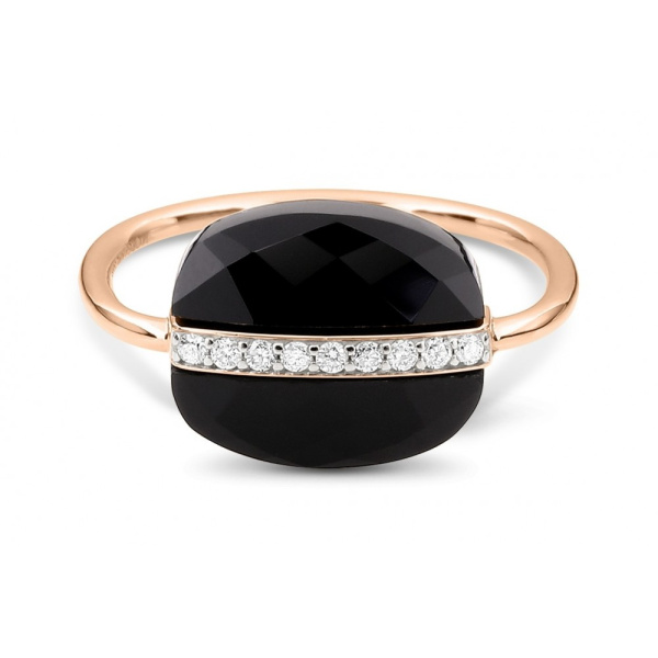 Bague Morganne Bello Aurore Or Rose Onyx Diamants