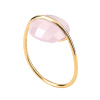 Bague Morganne Bello Or Jaune Quartz Rose poudré Ronde
