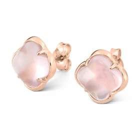 Boucles d'oreilles Morganne Bello Puces Songe Or Rose Quartz Rose