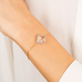 Bracelet Morganne Bello Victoria Diamant Or Jaune Améthyste Rose Diamants