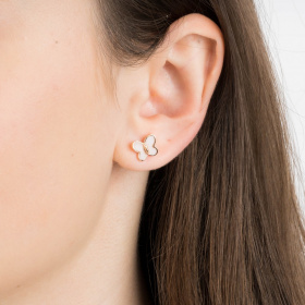 Boucles d'oreilles Morganne Bello Puces d'Oreilles Or Rose Nacre Rose