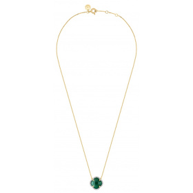 Collier Morganne Bello Victoria Diamant Or Jaune Agate Verte Diamants