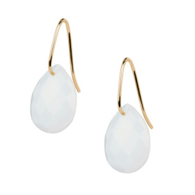 Boucles d'oreilles Morganne Bello Alma Or jaune Agate Blanche