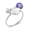 Bague Morganne Bello Bouqu Or Blanc Nacre Blanche Iolite Diamants