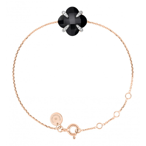 Bracelet Morganne Bello Victoria Lys Or Rose Onyx Diamants