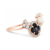 Bague Morganne Bello Bouquet Or Rose Onyx & Diamants Nacre Blanche Diamants
