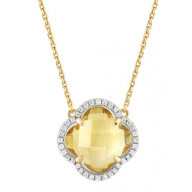 Collier Morganne Bello Victoria Diamant Or Jaune Citrine Diamants