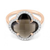 Bague Morganne Bello Victoria Diamant Or Rose Grand Quartz Fumé Diamants
