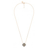 Collier Morganne Bello Victoria Diamant Or Rose Grand Quartz Fumé Diamants