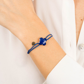 Bracelet Morganne Bello Victoria Or Jaune Lapis Lazuli Cordon Bleu Roi