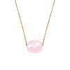 Collier Morganne Bello Or Jaune Quartz Rose Poudré Coussin