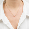 Collier Morganne Bello Or Jaune Quartz Rose Poudré Coussin