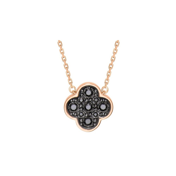 Collier Morganne Bello Or Rose Diamants Noirs