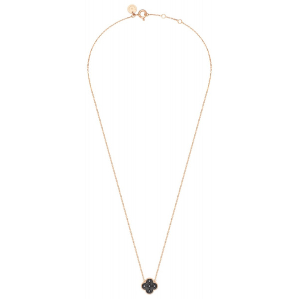 Collier Morganne Bello Or Rose Diamants Noirs