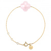 Bracelet Morganne Bello Or Jaune Quartz Rose Poudré Trèfle