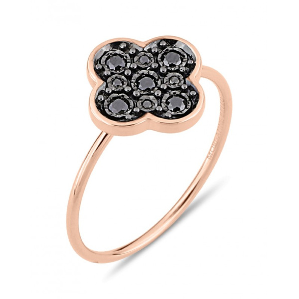 Bague Morganne Bello Or Rose Diamants Noirs