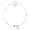 Bracelet Morganne Bello Or Blanc Quartz Rose Poudré Trèfle