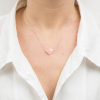 Collier Morganne Bello Or Blanc Quartz Rose Poudré Trèfle