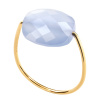 Bague Morganne Bello Or Jaune Agate Bleue Dentelle Coussin