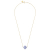 Collier Morganne Bello Or Jaune Agate Bleue Dentelle Trèfle