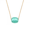 Collier Morganne Bello Or Jaune Amazonite Coussin