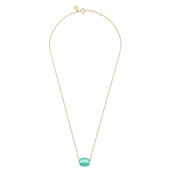 Collier Morganne Bello Or Jaune Amazonite Coussin