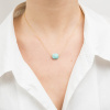 Collier Morganne Bello Or Jaune Amazonite Coussin