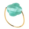 Bague Morganne Bello Or Jaune Amazonite Trèfle