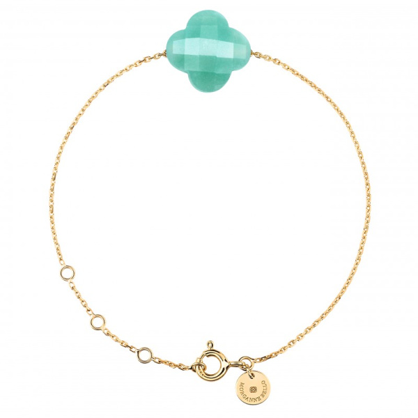 Bracelet Morganne Bello Or Jaune Amazonite Trèfle