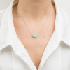 Collier Morganne Bello Or Blanc Amazonite Coussin
