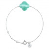 Bracelet Morganne Bello Or Blanc Amazonite Trèfle