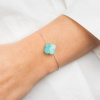 Bracelet Morganne Bello Or Blanc Amazonite Trèfle