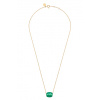 Collier Morganne Bello Or Jaune Agate Verte Coussin